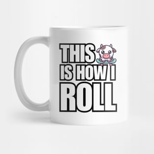 This is How I roll Cow on Skateboard Mug